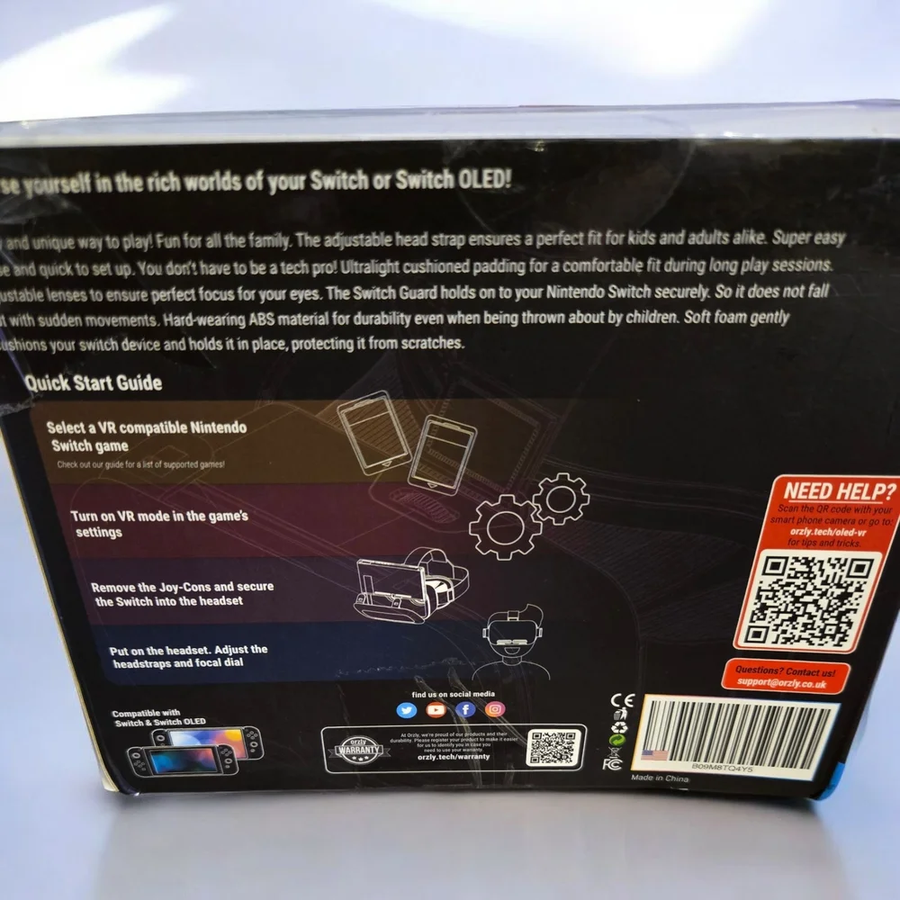 Orzly Virtual Reality Headset for Switch - Black